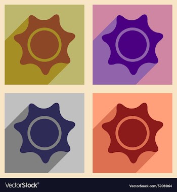 Flat with shadow concept and mobile application vector image