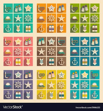 Flat with shadow concept and mobile application vector image