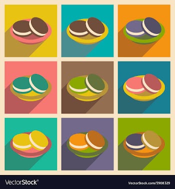 Flat with shadow concept and mobile application vector image