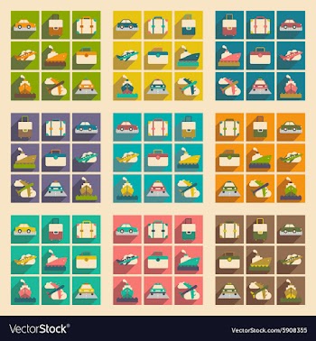 Flat with shadow concept and mobile application vector image