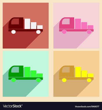 Flat with shadow concept and mobile application vector image