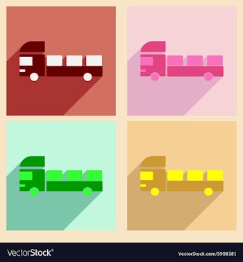 Flat with shadow concept and mobile application vector image
