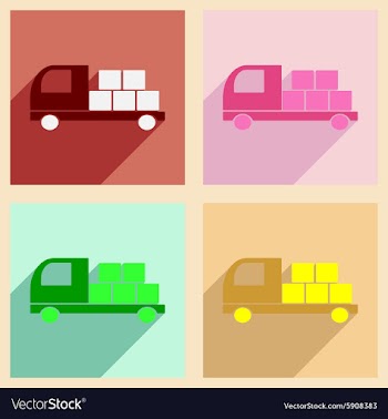 Flat with shadow concept and mobile application vector image