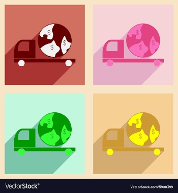 Flat with shadow concept and mobile application vector image