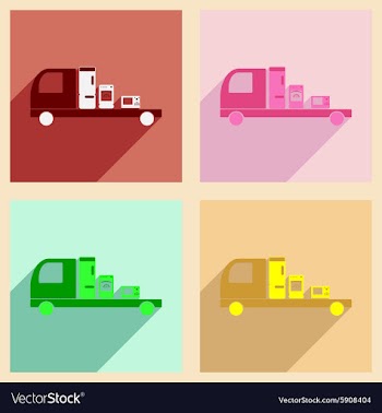 Flat with shadow concept and mobile application vector image