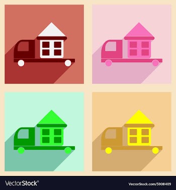 Flat with shadow concept and mobile application vector image
