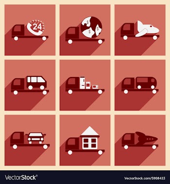 Flat with shadow concept and mobile application vector image