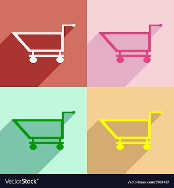 Flat with shadow concept and mobile application vector image