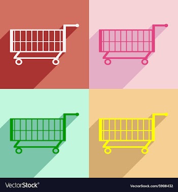 Flat with shadow concept and mobile application vector image