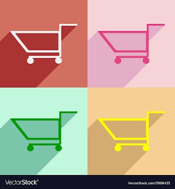 Flat with shadow concept and mobile application vector image