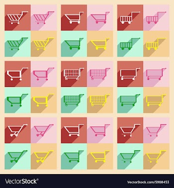 Flat with shadow concept and mobile application vector image