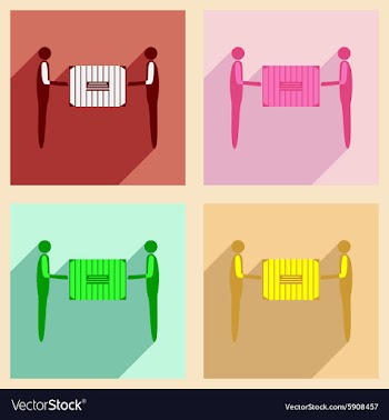 Flat with shadow concept and mobile application vector image