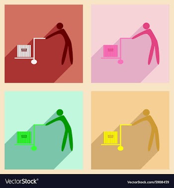 Flat with shadow concept and mobile application vector image