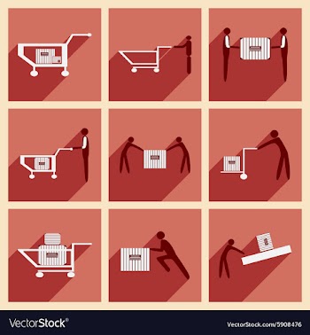 Flat with shadow concept and mobile application vector image