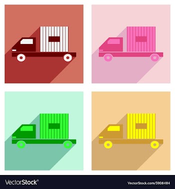 Flat with shadow concept and mobile application vector image