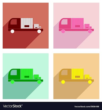 Flat with shadow concept and mobile application vector image