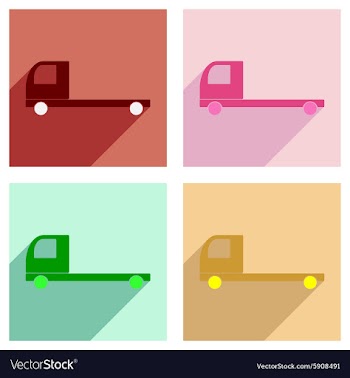 Flat with shadow concept and mobile application vector image