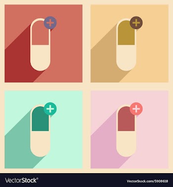 Flat with shadow concept and mobile application vector image