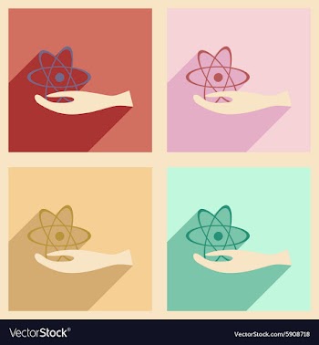 Flat with shadow concept and mobile application vector image