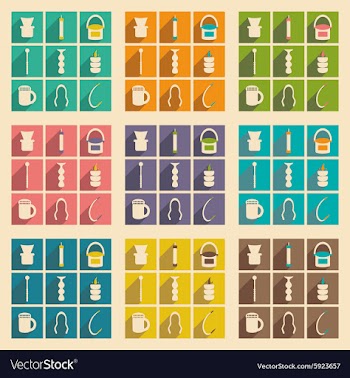 Flat with shadow concept and mobile application vector image
