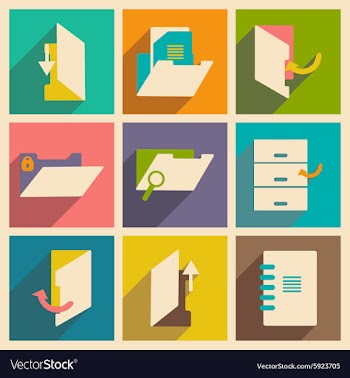 Flat with shadow concept and mobile application vector image