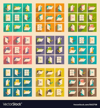 Flat with shadow concept and mobile application vector image
