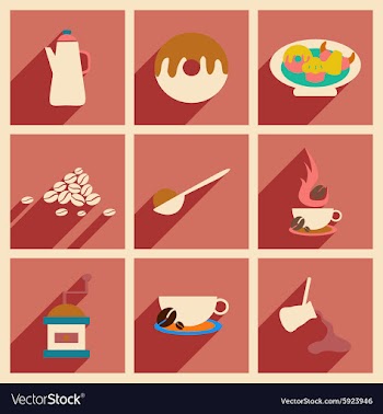 Flat with shadow concept and mobile application vector image