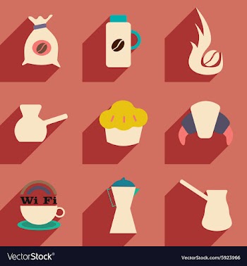 Flat with shadow concept and mobile application vector image