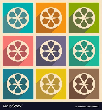 Flat with shadow concept and mobile application vector image