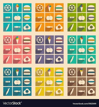 Flat with shadow concept and mobile application vector image