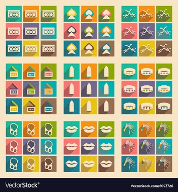 Flat with shadow concept and mobile application vector image