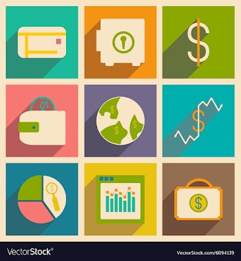 Flat with shadow concept and mobile application vector image