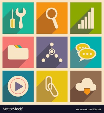 Flat with shadow concept and mobile application vector image