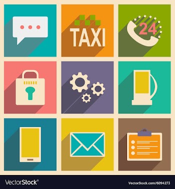 Flat with shadow concept and mobile application vector image