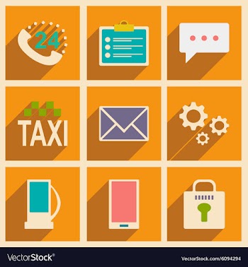 Flat with shadow concept and mobile application vector image