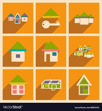 Flat with shadow concept and mobile application vector image
