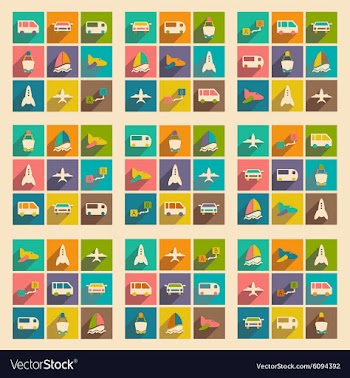 Flat with shadow concept and mobile application vector image