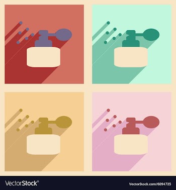 Flat with shadow concept and mobile application vector image