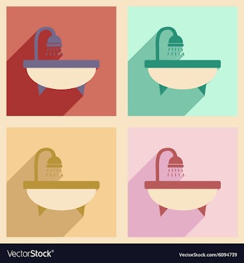 Flat with shadow concept and mobile application vector image