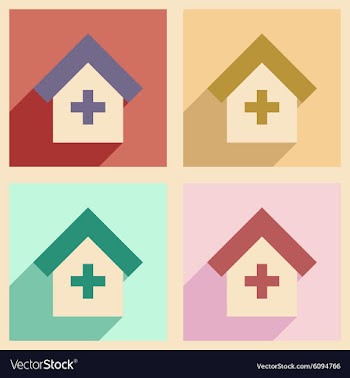 Flat with shadow concept and mobile application vector image