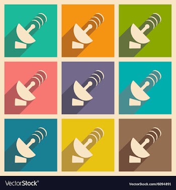 Flat with shadow concept and mobile application vector image