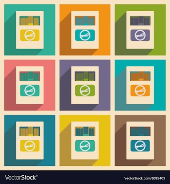 Flat with shadow concept and mobile application vector image