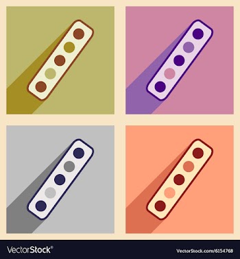 Flat with shadow concept and mobile application vector image