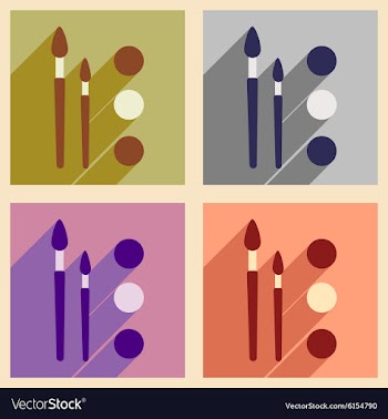 Flat with shadow concept and mobile application vector image
