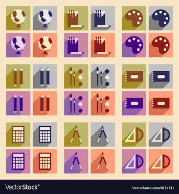 Flat with shadow concept and mobile application vector image