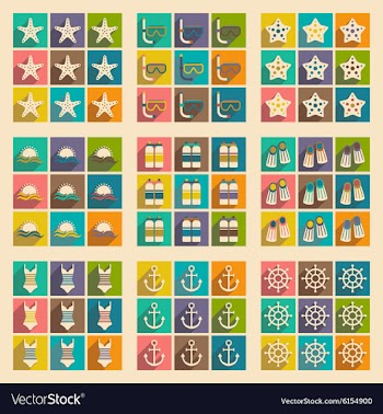 Flat with shadow concept and mobile application vector image