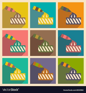 Flat with shadow concept and mobile application vector image