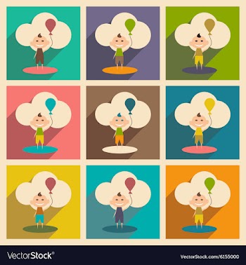 Flat with shadow concept and mobile application vector image