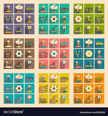 Flat with shadow concept and mobile application vector image