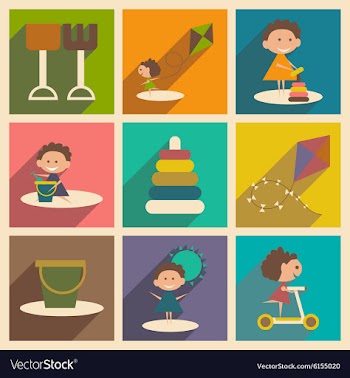 Flat with shadow concept and mobile application vector image